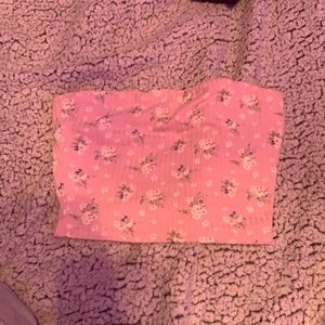 Cute pink floral tube top from papaya, size medium